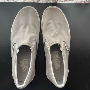Light Grey Slip On Vans